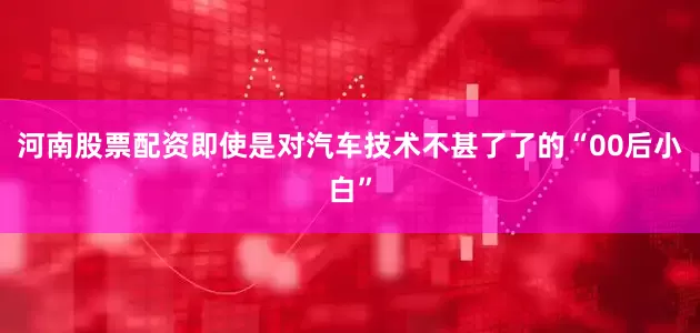 河南股票配资即使是对汽车技术不甚了了的“00后小白”