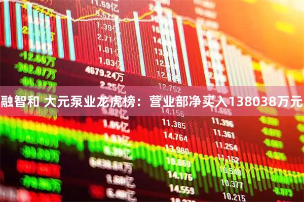 融智和 大元泵业龙虎榜：营业部净买入138038万元