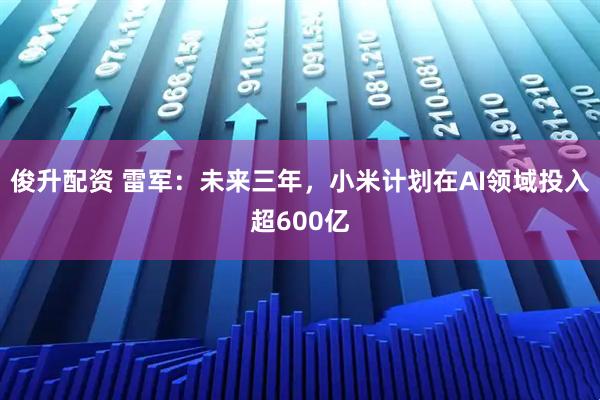 俊升配资 雷军:未来三年,小米计划在AI领域投入超600亿